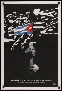 8y0675 UN RAMO DE FLORES Y UNA BANDERA Cuban R1990s Luis Filipe Bernaza, silkscreen art by Azcuy!