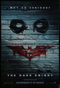 8y0917 DARK KNIGHT teaser 1sh 2008 why so serious? graffiti image of the Joker's face, IMAX version!