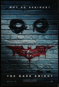 8y0916 DARK KNIGHT teaser 1sh 2008 why so serious? cool graffiti image of the Joker's face!