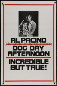 8y0936 DOG DAY AFTERNOON teaser 1sh 1975 Al Pacino, Sidney Lumet bank robbery crime classic!