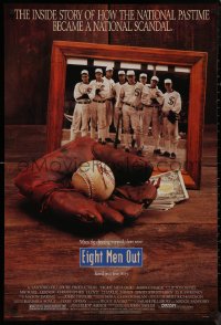 8y0943 EIGHT MEN OUT 1sh 1988 John Sayles, John Cusack, Chicago Black Sox, baseball!