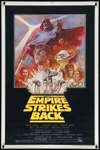 8y0944 EMPIRE STRIKES BACK studio style 1sh R1981 George Lucas sci-fi classic, cool artwork by Tom Jung!
