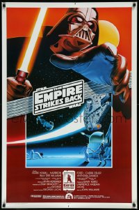 8y0945 EMPIRE STRIKES BACK style A Kilian 1sh R1990 Vader, Hoth, Millennium Falcon by Larry Noble!