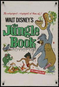 8y0773 JUNGLE BOOK English double crown 1968 Walt Disney cartoon classic, image of Mowgli & friends!
