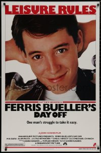 8y0954 FERRIS BUELLER'S DAY OFF 1sh 1986 c/u of Matthew Broderick in John Hughes teen classic!