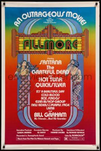 8y0957 FILLMORE 1sh 1972 Grateful Dead, Santana, rock & roll concert, cool Byrd art!