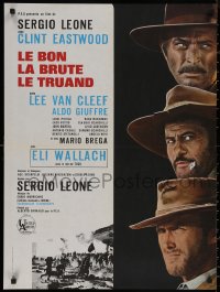 8y0566 GOOD, THE BAD & THE UGLY French 23x31 R1970s Clint Eastwood, Lee Van Cleef, Sergio Leone!