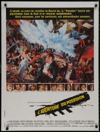 8y0572 POSEIDON ADVENTURE French 24x32 1973 art of Hackman & Stevens escaping by Mort Kunstler!