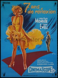 8y0577 SEVEN YEAR ITCH French 23x31 R1980s best art of Marilyn Monroe's skirt blowing by Grinsson!