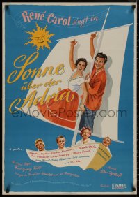 8y0511 SONNE UBER DER ADRIA German 1954 Karl Georg Kulb's Sun Over the Adriatic, sailing art!