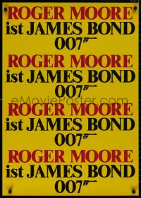 8y0512 VIEW TO A KILL teaser German 1985 Roger Moore is super spy James Bond 007, text & gun art!