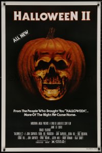 8y0994 HALLOWEEN II 1sh 1981 cool jack-o-lantern skull image, more of the night HE came home!