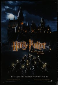 8y1006 HARRY POTTER & THE PHILOSOPHER'S STONE teaser DS 1sh 2001 students on boats, Sorcerer's Stone!