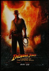 8y1034 INDIANA JONES & THE KINGDOM OF THE CRYSTAL SKULL teaser DS 1sh 2008 May 22 style, Drew art!