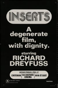 8y1043 INSERTS style B teaser 1sh 1976 x-rated Richard Dreyfuss, a degenerate film with dignity!