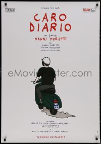 8y0782 CARO DIARIO Italian 1sh R2020 Nanni Moretti, cool artwork of man on moped!