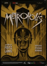 8y0792 METROPOLIS Italian 1sh R2010 Fritz Lang, classic robot art by Heinz Schulz-Neudamm!