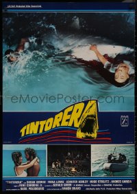 8y0818 TINTORERA Italian 26x38 pbusta 1977 best monstrous killer tiger shark horror artwork!