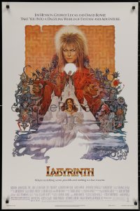 8y1082 LABYRINTH 1sh 1986 Jim Henson, art of David Bowie & Jennifer Connelly by Ted CoConis!