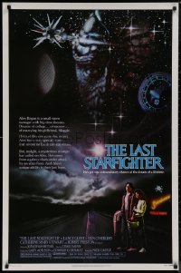 8y1087 LAST STARFIGHTER 1sh 1984 Lance Guest, great sci-fi art by Charles de Mar!