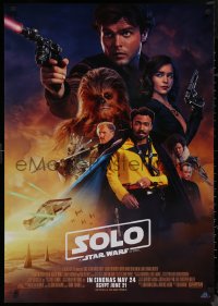 8y0422 SOLO advance Lebanese 2018 A Star Wars Story, Howard, full color style cast montage!