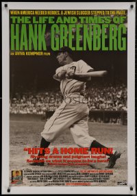 8y1095 LIFE & TIMES OF HANK GREENBERG 1sh 1999 Jewish baseball star, great image!