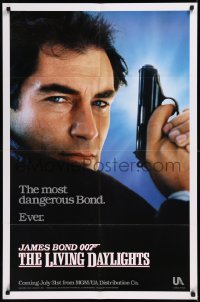 8y1100 LIVING DAYLIGHTS teaser 1sh 1987 Timothy Dalton as the most dangerous James Bond ever!