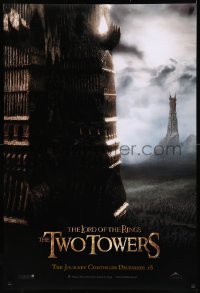 8y0476 LORD OF THE RINGS: THE TWO TOWERS teaser DS Canadian 1sh 2002 Jackson & J.R.R. Tolkien epic!