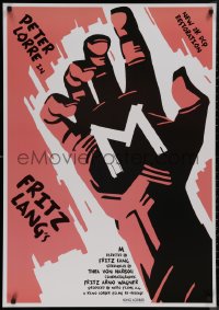 8y1104 M 27x39 1sh R2012 Fritz Lang classic, Peter Lorre, completely different artwork of hand!