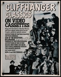 8y0224 CLIFFHANGER CLASSICS 22x28 video poster 1980s Adventures of Captain Marvel and many more!