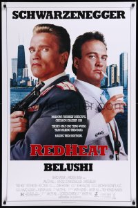 8y1189 RED HEAT 1sh 1988 great image of cops Arnold Schwarzenegger & James Belushi!
