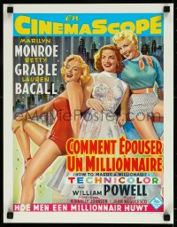 8y0241 HOW TO MARRY A MILLIONAIRE 15x20 REPRO poster 1990s Marilyn Monroe, Grable & Bacall!