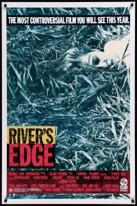 8y1204 RIVER'S EDGE 1sh 1986 Keanu Reeves, Glover, most controversial film you will see this year!