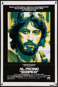 8y1229 SERPICO 1sh 1974 great image of undercover cop Al Pacino, Sidney Lumet crime classic!