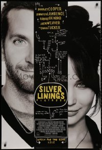 8y1237 SILVER LININGS PLAYBOOK advance DS 1sh 2012 split image of Bradley Cooper, Jennifer Lawrence!