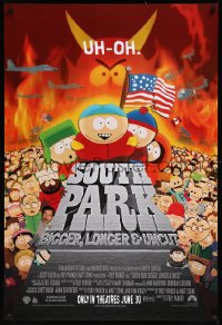8y1248 SOUTH PARK: BIGGER, LONGER & UNCUT advance 1sh 1999 Parker & Stone animated musical!