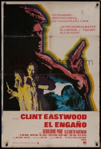 8y0490 BEGUILED Spanish 1972 cool art of Clint Eastwood with .45 auto - in the Civil War?