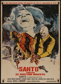 8y0500 SANTO VS DOCTOR DEATH Spanish 1976 masked luchador Santo, completely different Montalban art!