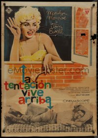 8y0501 SEVEN YEAR ITCH Spanish 1963 Billy Wilder, different Mac art of sexy Marilyn Monroe!