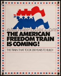 8y0340 AMERICAN FREEDOM TRAIN 22x28 special poster 1975 took 200 years to build, it's coming!
