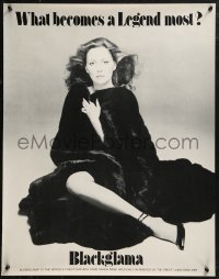 8y0248 BLACKGLAMA 22x28 advertising poster 1978 Faye Dunaway in black mink coat!