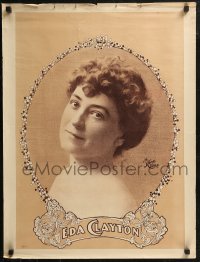 8y0350 EDA CLAYTON 21x28 special poster 1890s wonderful close-up promotional image of the star!
