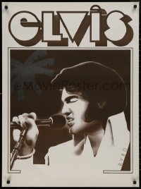 8y0351 ELVIS PRESLEY 25x34 special poster 1970s singing into microphone by David Edward Byrd!