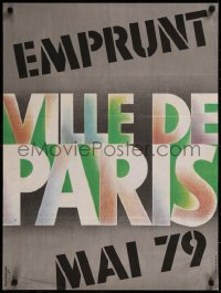 8y0353 EMPRUNT VILLE DE PARIS 22x30 French special poster 1979 artwork by Klaus Grunewald!