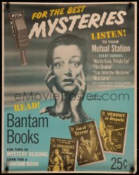 8y0356 FOR THE BEST MYSTERIES 22x28 special poster 1950s Nick Carter, The Shadow and more!