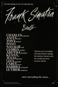 8y0203 FRANK SINATRA 2-sided 20x30 music poster 1993 art over black background by Neiman, Duets!