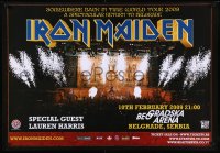 8y0206 IRON MAIDEN 27x38 Serbian music poster 2009 Somewhere Back In Time, band on stage!