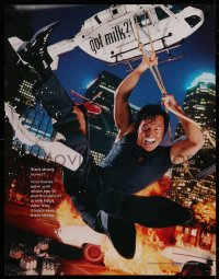 8y0369 JACKIE CHAN 19x25 special poster 1993 great image of star swinging from helicopter, got milk?