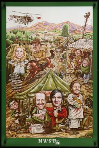 8y0197 MASH tv poster 1980 Alan Alda, Wayne Rogers, different art of cast by Rick Meyerowitz!