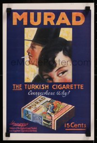 8y0162 COLLIER'S 2-sided magazine page 1917 cool ad for the world's most famous Murad Turkish tobacco!